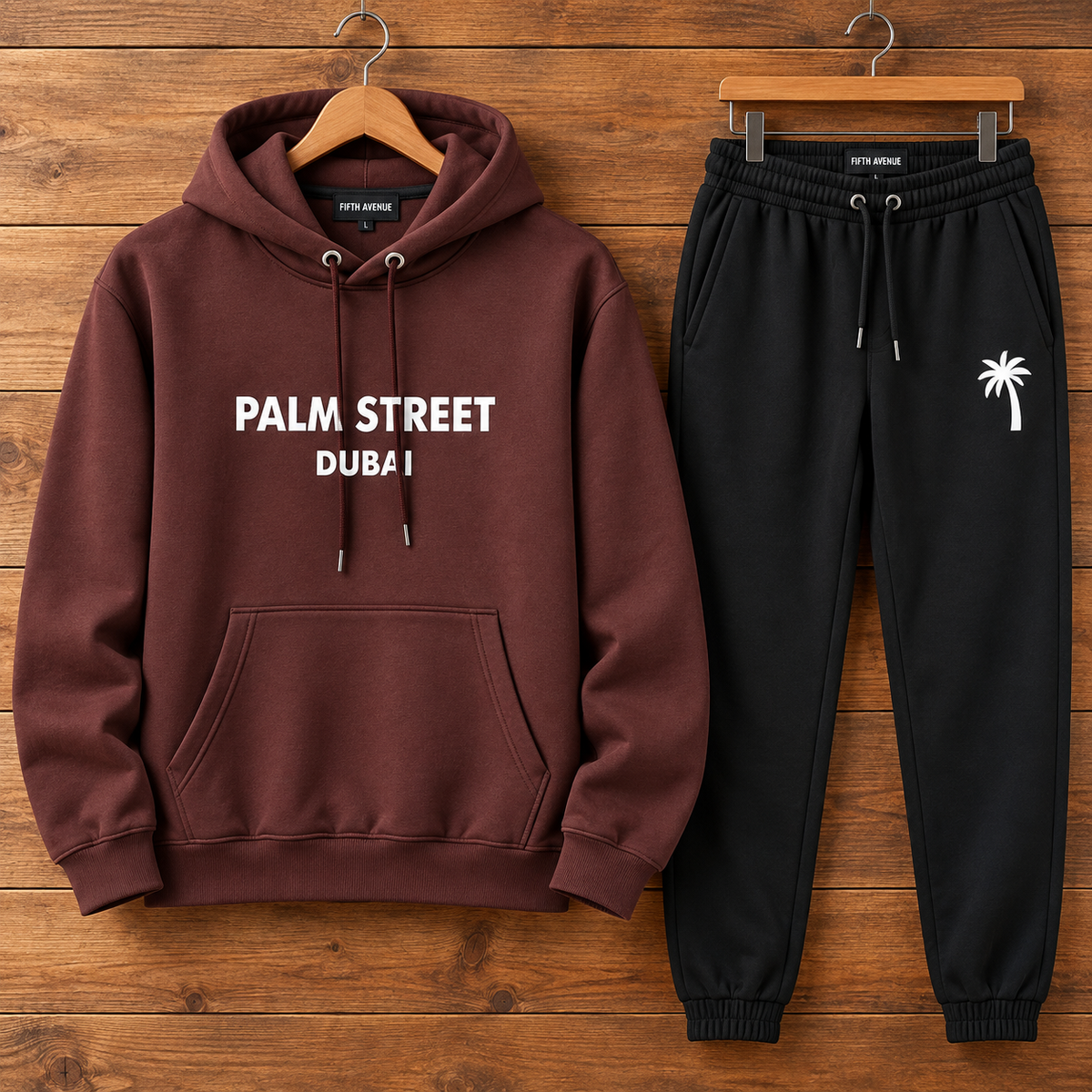 Palm Street Mens Printed Hoodie and Jogger Pants Printed Co Ord Set - PSPWCS3