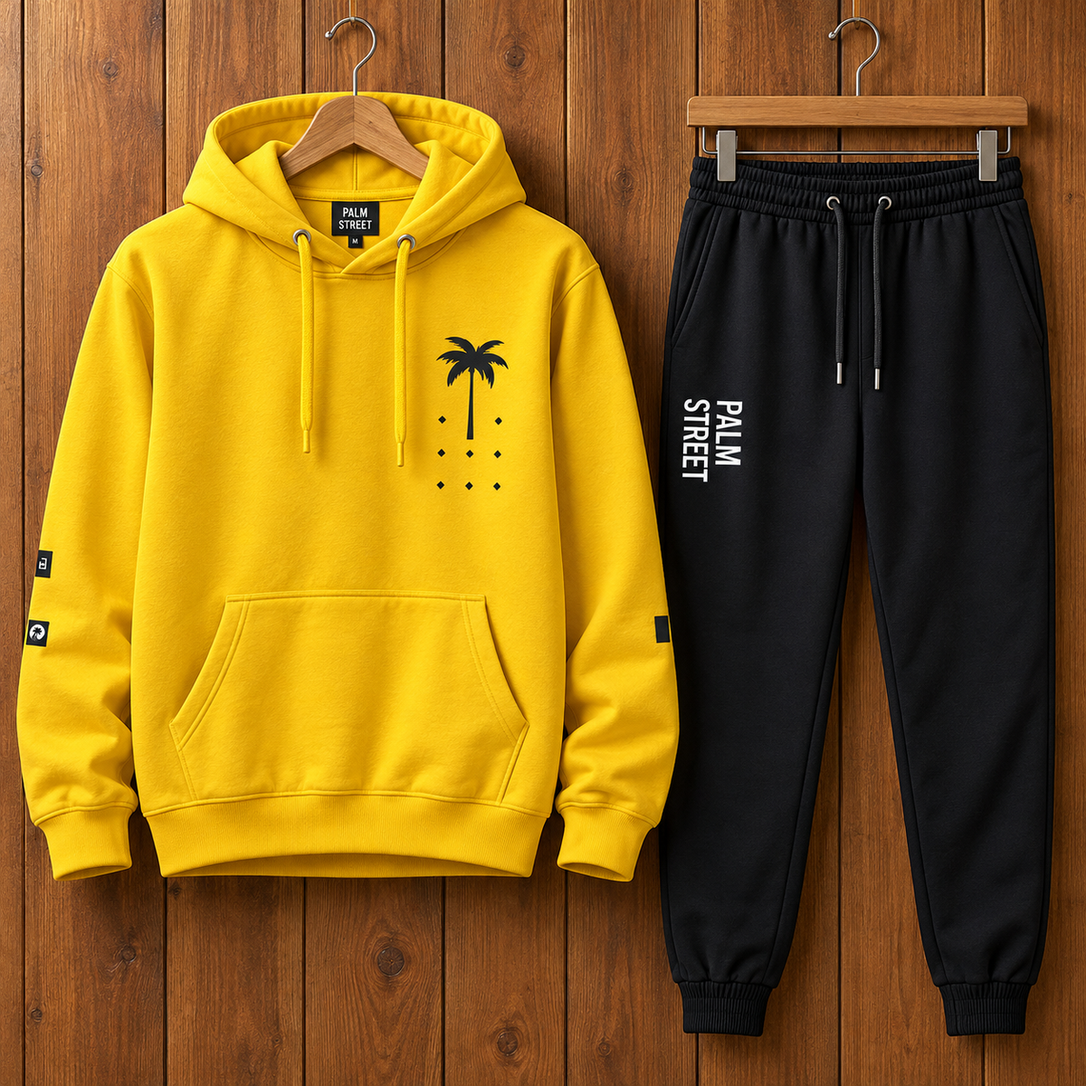 Palm Street Mens Printed Hoodie and Jogger Pants Printed Co Ord Set - PSPWCS1