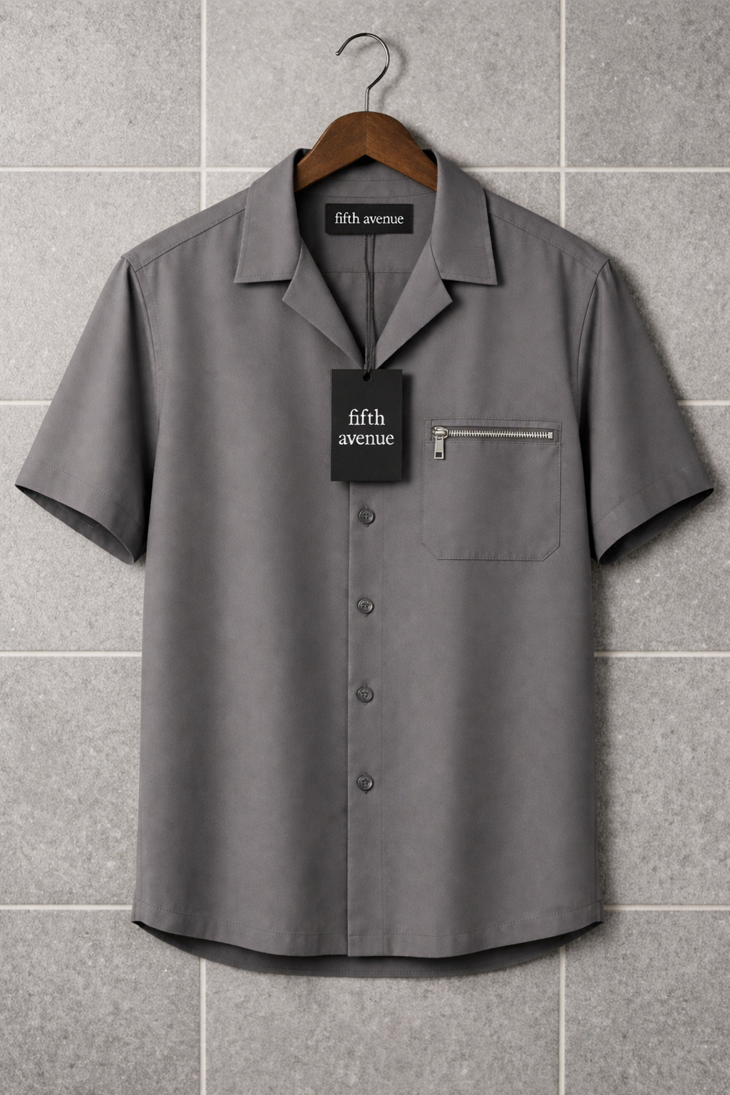 Fifth Avenue Mens Button Up Shirt FAMBSHI4 - Grey