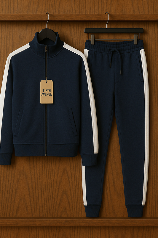 Fifth Avenue Mens Jacket and Pants Set FAMJAPNS23 - Navy Blue