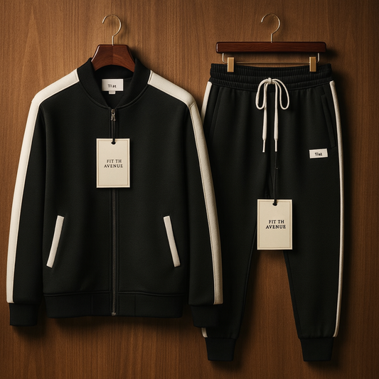 Fifth Avenue Mens Jacket and Pants Set FAMJAPNS24 - Black