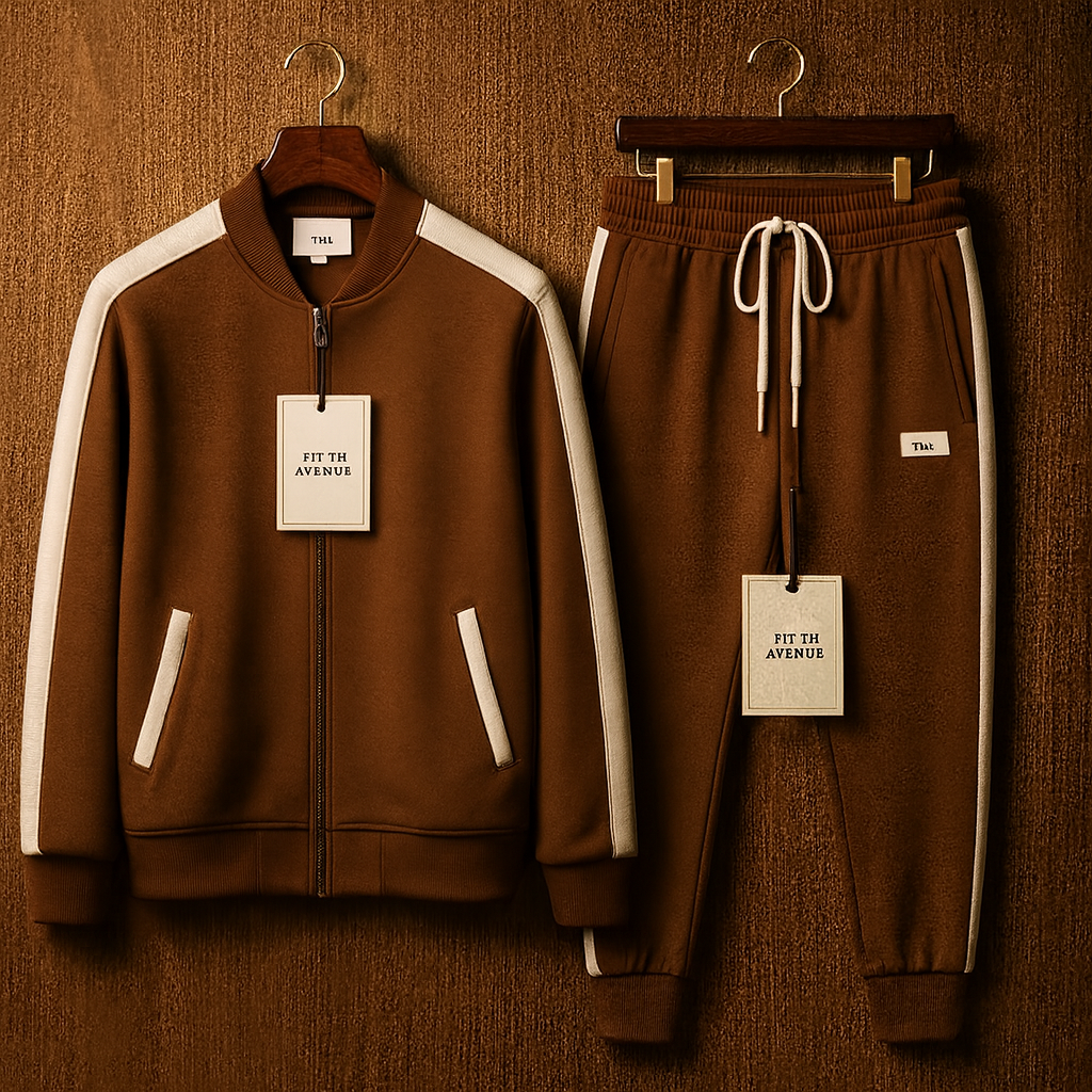 Fifth Avenue Mens Jacket and Pants Set FAMJAPNS26 - Brown