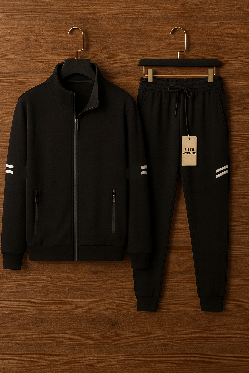 Fifth Avenue Mens Jacket and Pants Set FAMJAPNS25 - Black