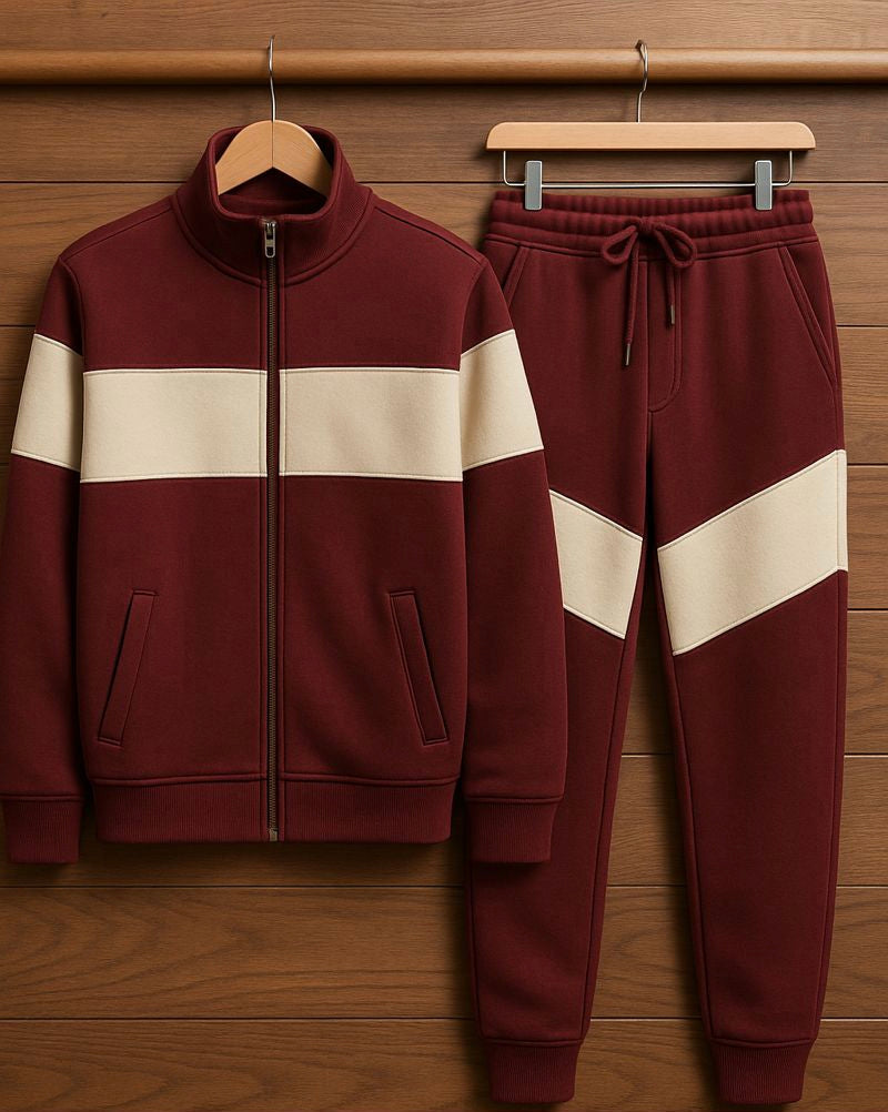 Fifth Avenue Mens Jacket and Pants Set FAMJAPNS40 - Maroon