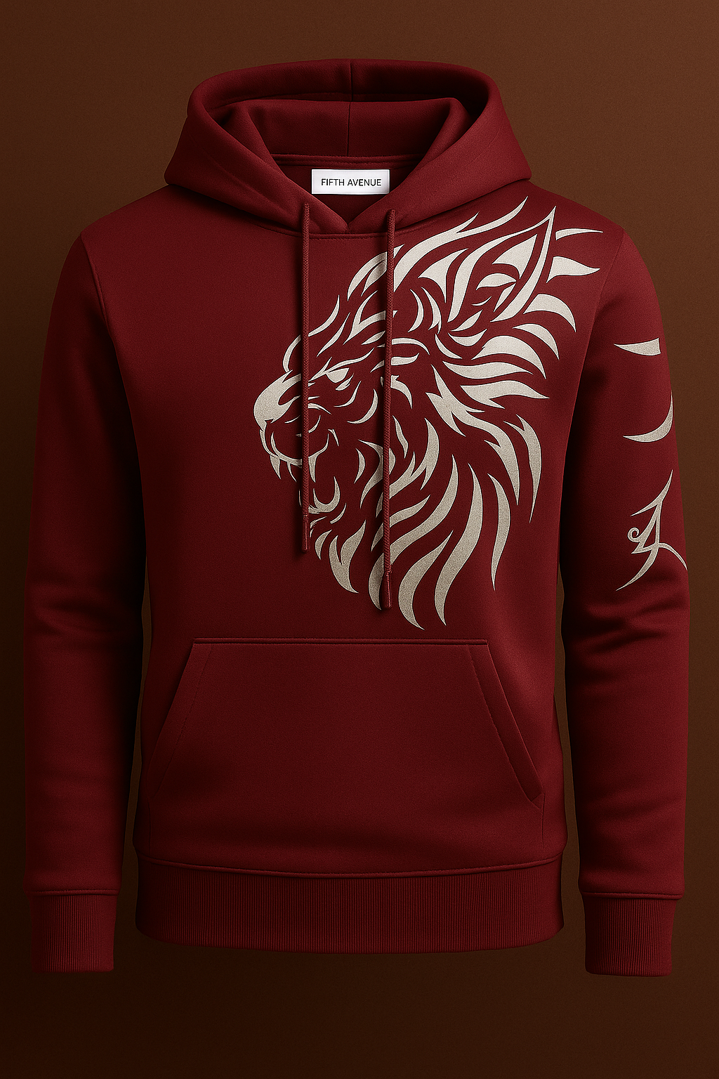 FA5 Printed Kangaroo Hoodie MIR1 - Maroon