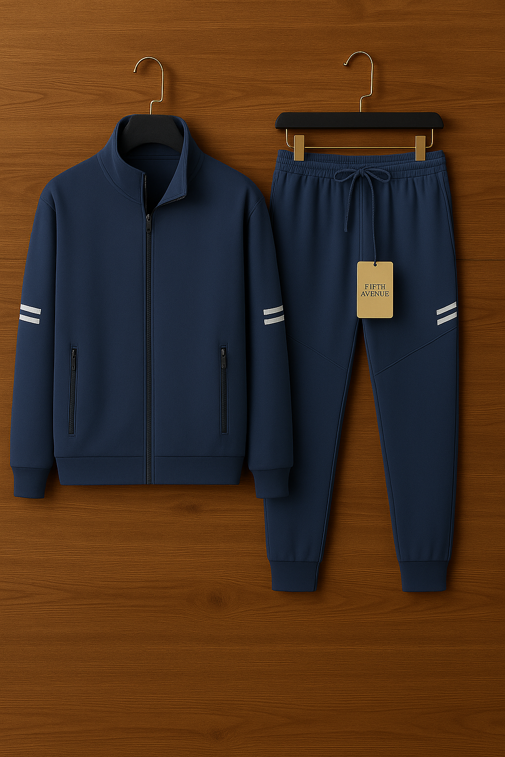 Fifth Avenue Mens Jacket and Pants Set FAMJAPNS32 - Navy Blue