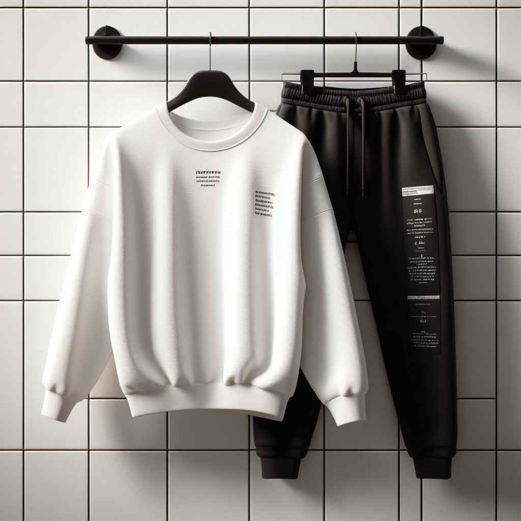 Fifth Avenue Mens Sweatshirt and Pants Set FAWMSPS46 - White Black
