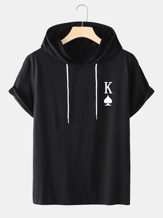 Fifth Avenue K Pocket Print MIFT434 Hooded ROKA T-Shirt - Black