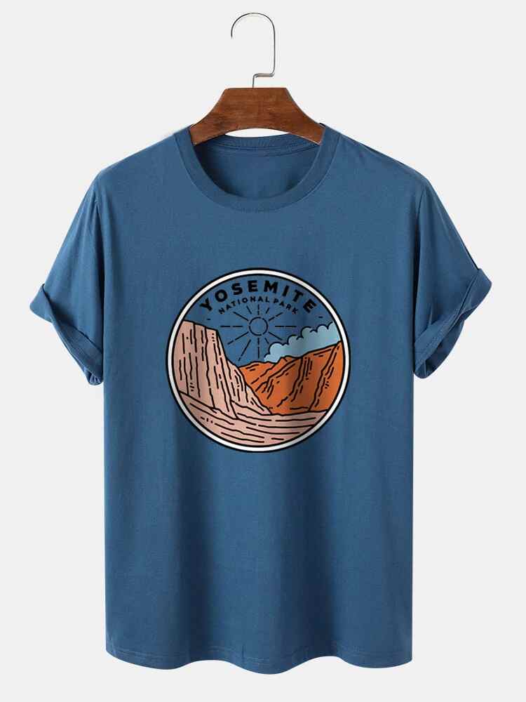 Mens Sticker Printed T-Shirt MMSPS3 - Blue – Fifth Avenue Pakistan