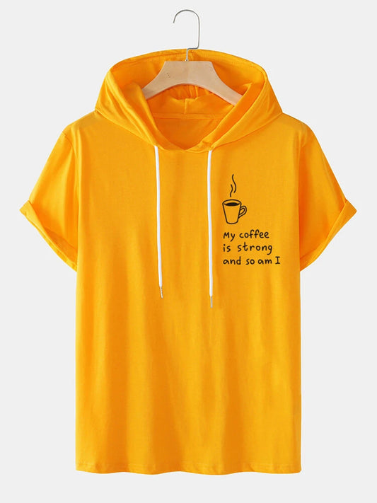 Fifth Avenue Coffee Pocket Print MIFT435 Hooded ROKA T-Shirt - Yellow