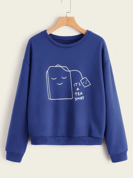 Fifth Avenue DIFT14 It's A Tea Shirt Printed Sweatshirt - Royal Blue