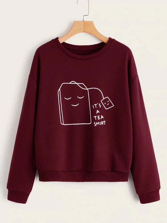 Fifth Avenue DIFT14 It's A Tea Shirt Printed Sweatshirt - Maroon