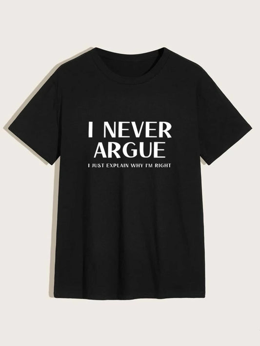 Fifth Avenue Not Aruging Printed MIFT6 T-Shirt - Black