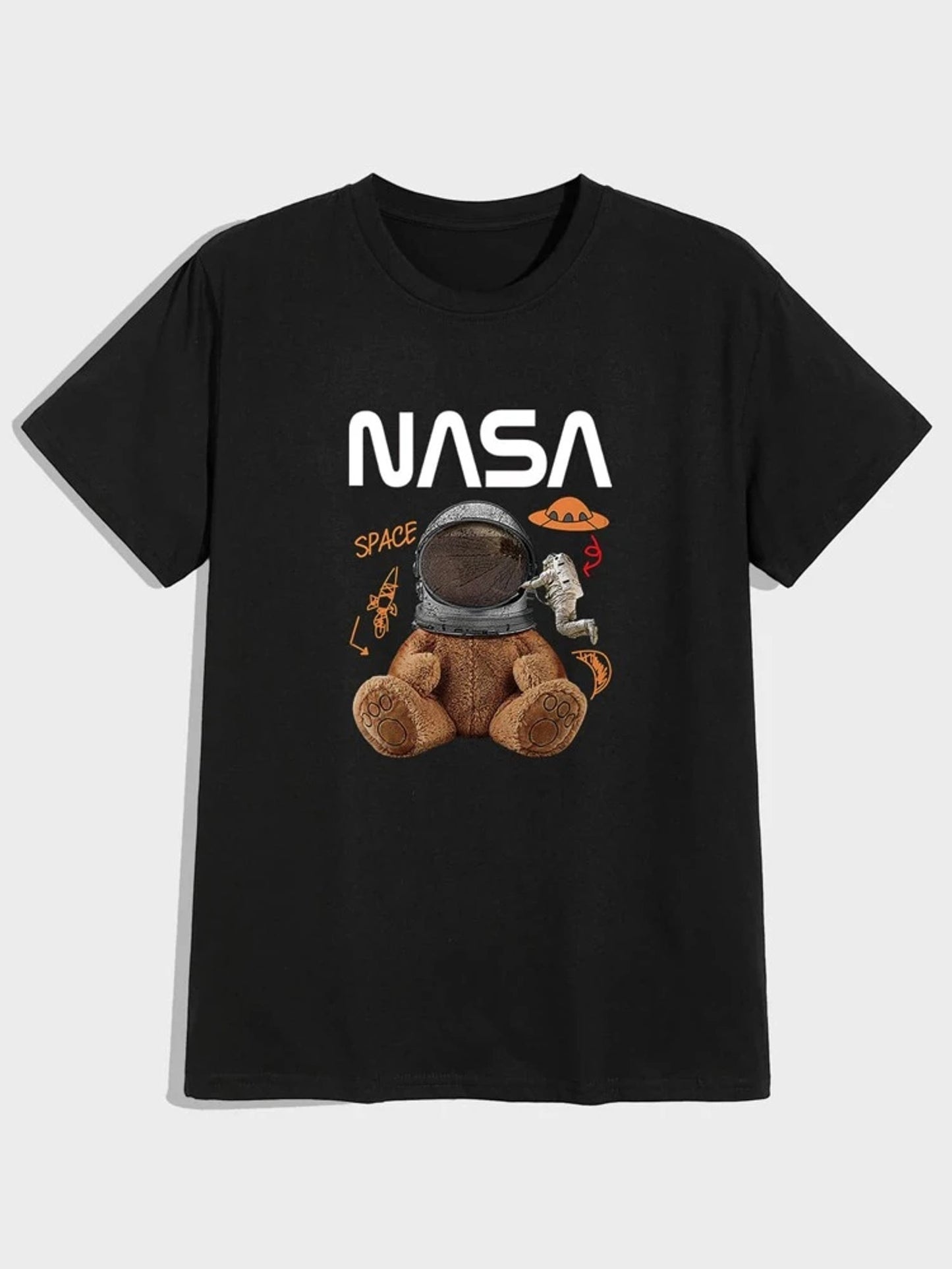 Fifth Avenue Space Bear Printed MIFT10 T-Shirt - Black