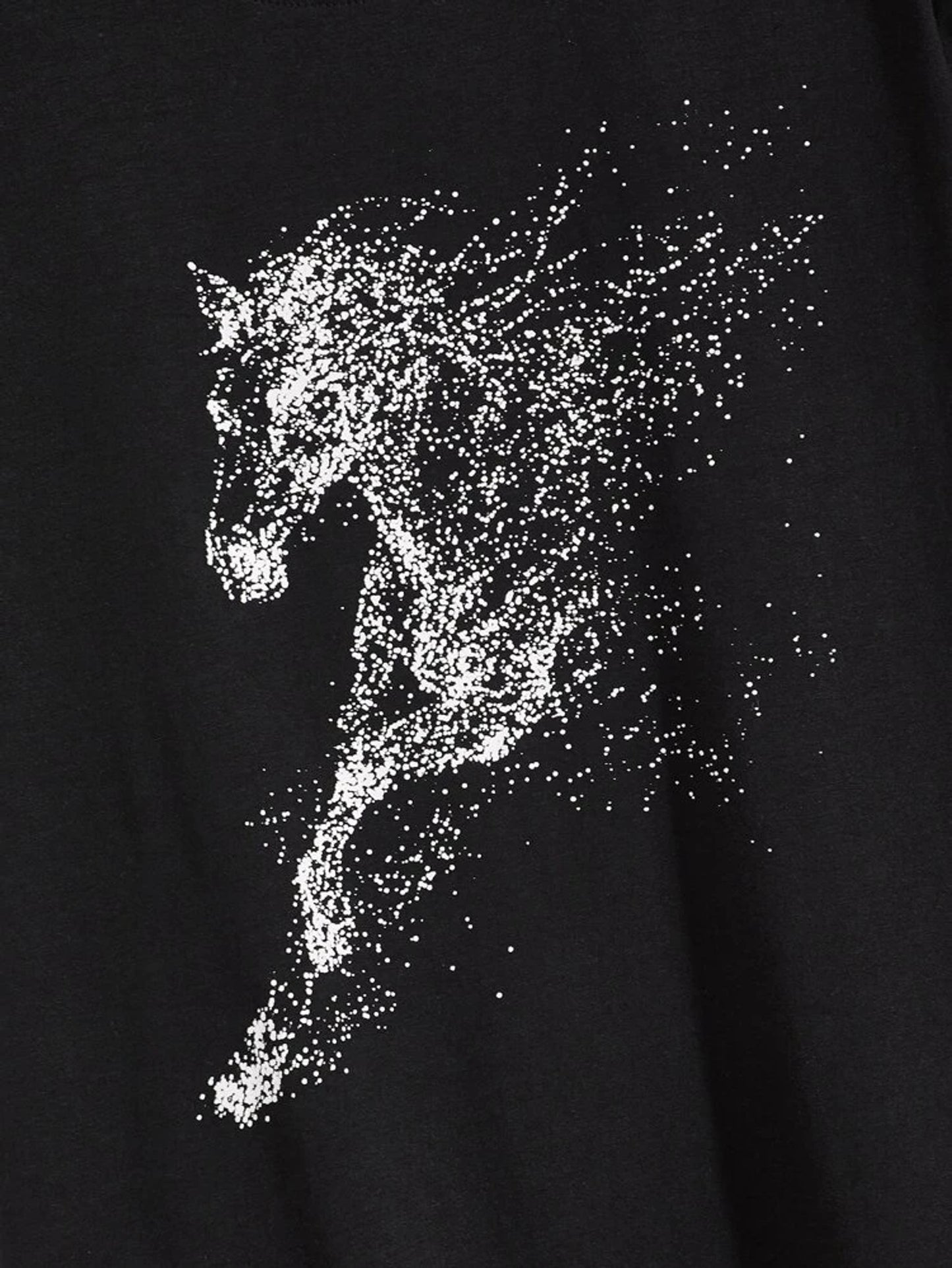 Fifth Avenue Horse Printed MIFT74 T-Shirt - Black