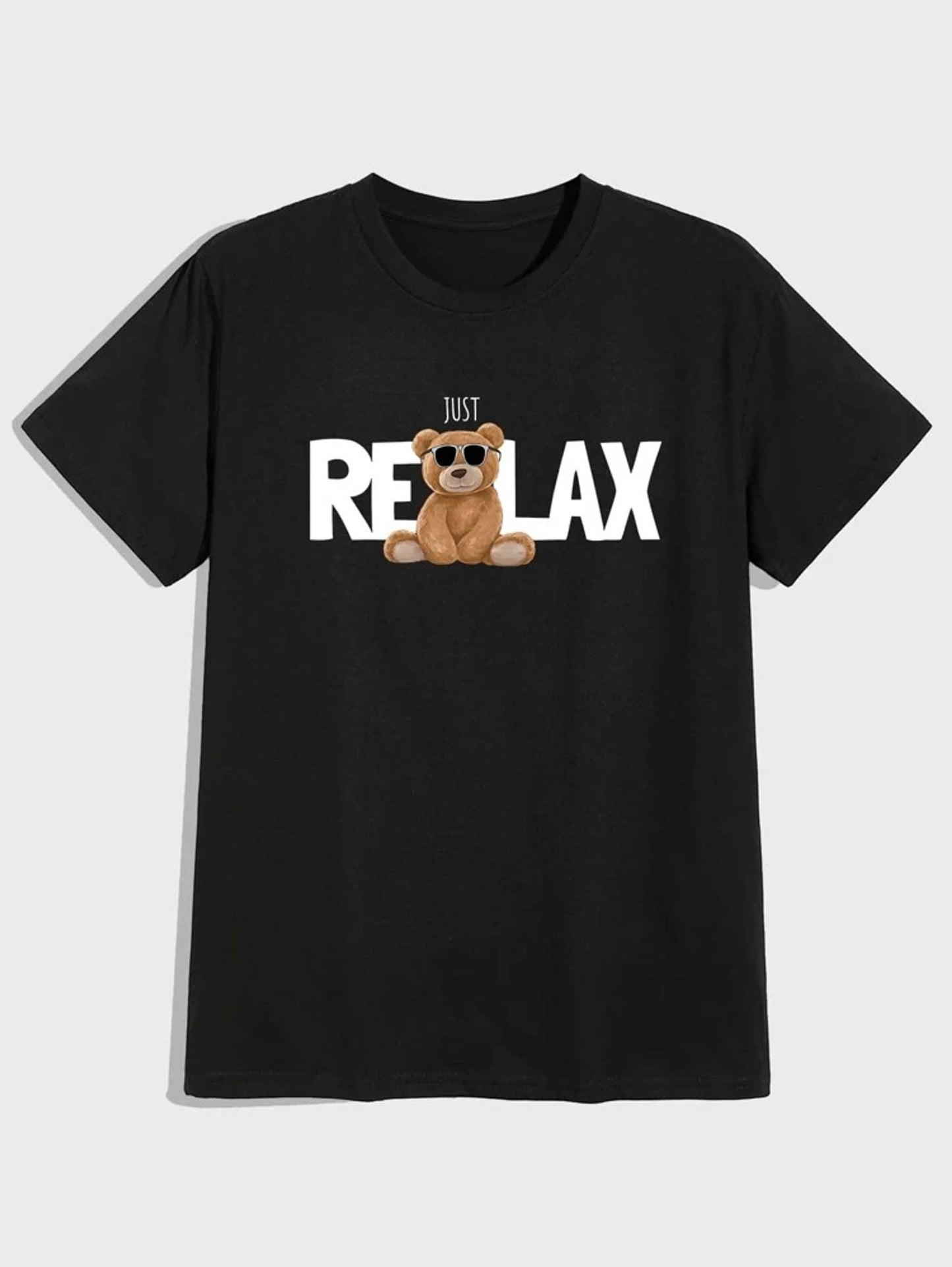 Fifth Avenue Relax Bear Printed MIFT33 T-Shirt - Black