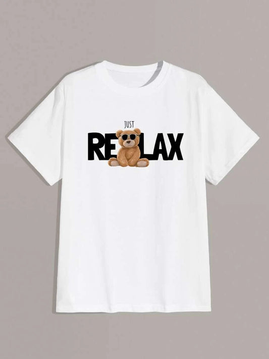 Fifth Avenue Relax Bear Printed MIFT33 T-Shirt - White