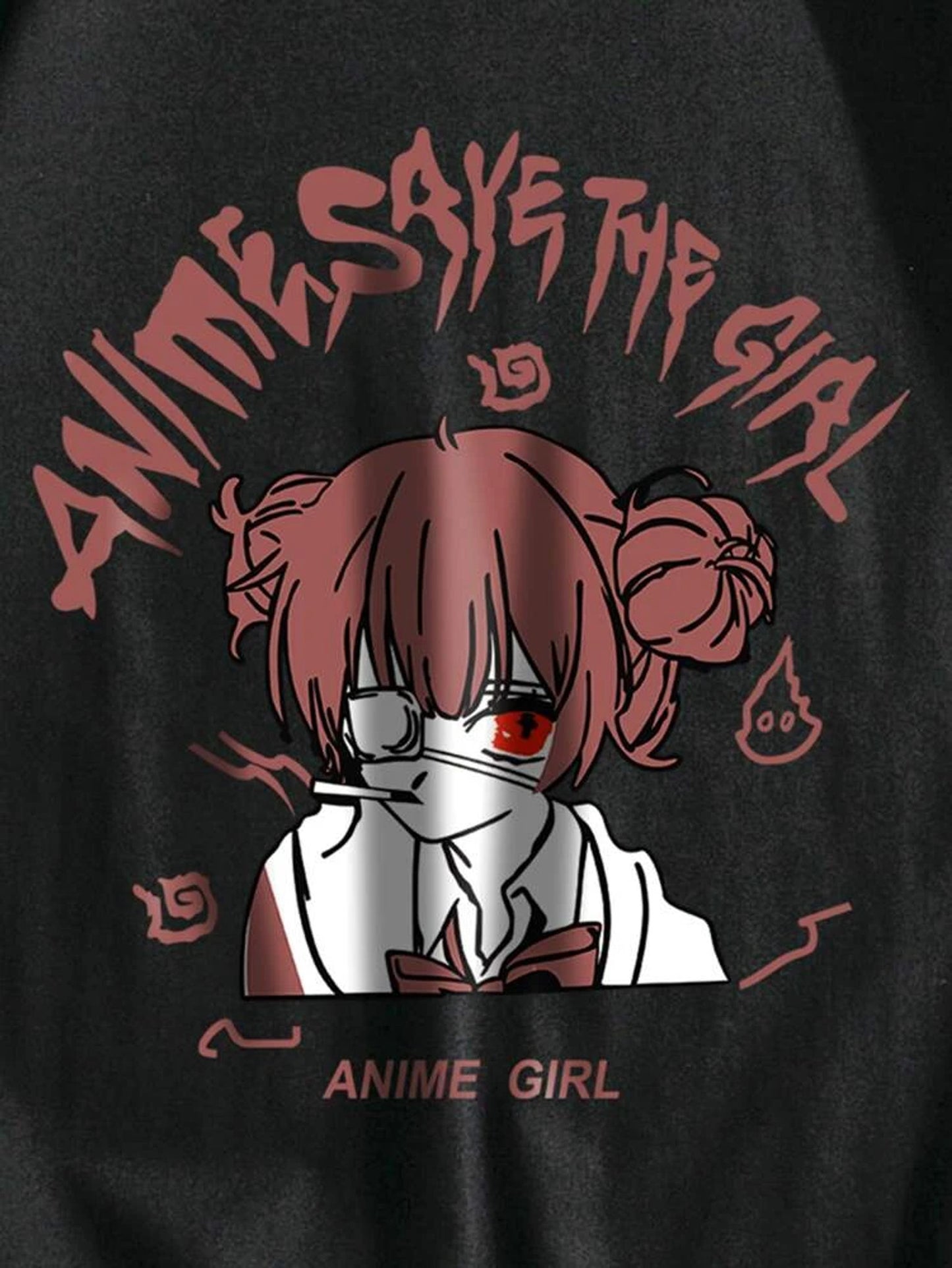 Fifth Avenue Anime Save The Girl Printed MIFT104 T-Shirt - Black