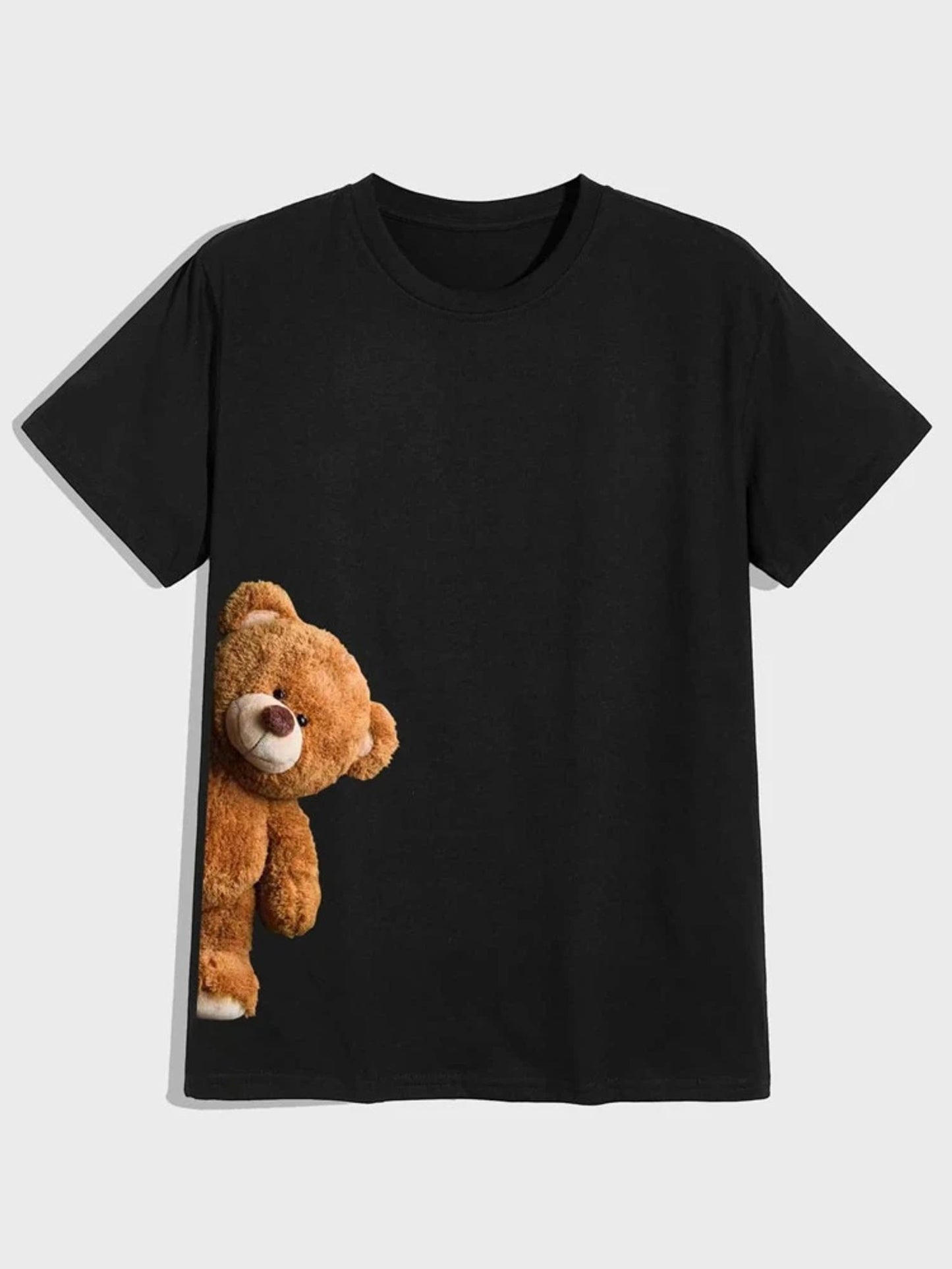 Fifth Avenue Side Bear Printed MIFT22 T-Shirt - Black