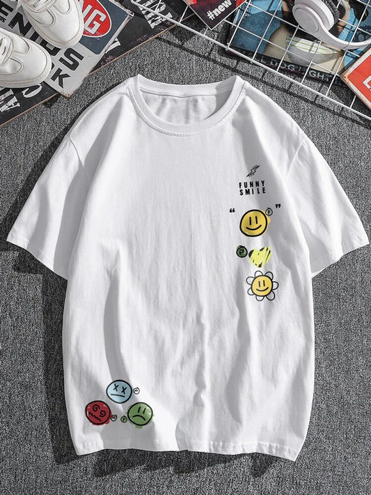 Fifth Avenue Smiley Printed MIFT91 T-Shirt - White