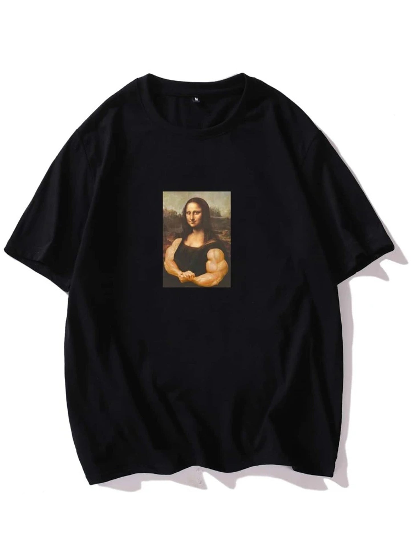 Fifth Avenue Mona Lisa Muscle Printed MIFT12 T-Shirt - Black