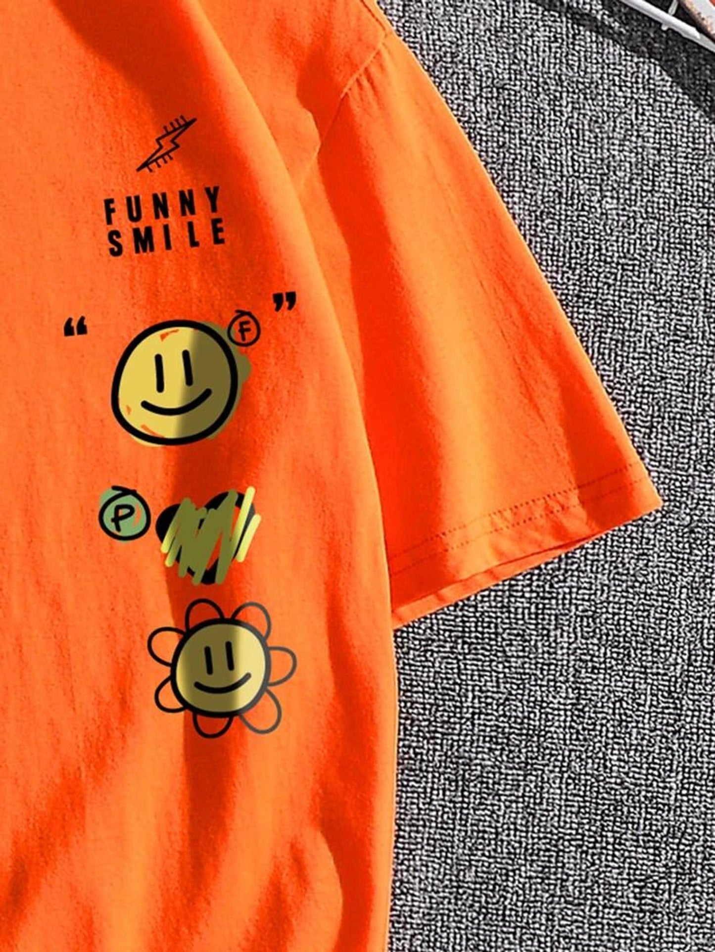 Fifth Avenue Smiley Printed MIFT91 T-Shirt - Orange