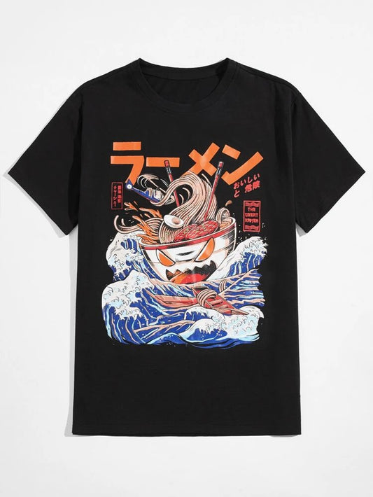 Fifth Avenue Anime Printed MIFT4 T-Shirt - Black