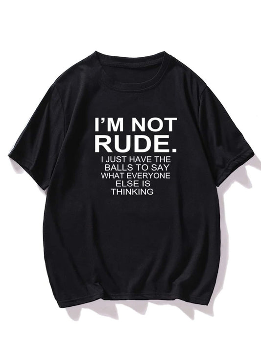 Fifth Avenue Rude Printed MIFT7 T-Shirt - Black