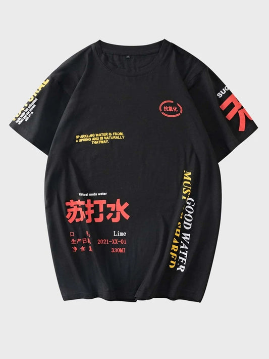 Fifth Avenue Stickers Printed MIFT174 T-Shirt - Black