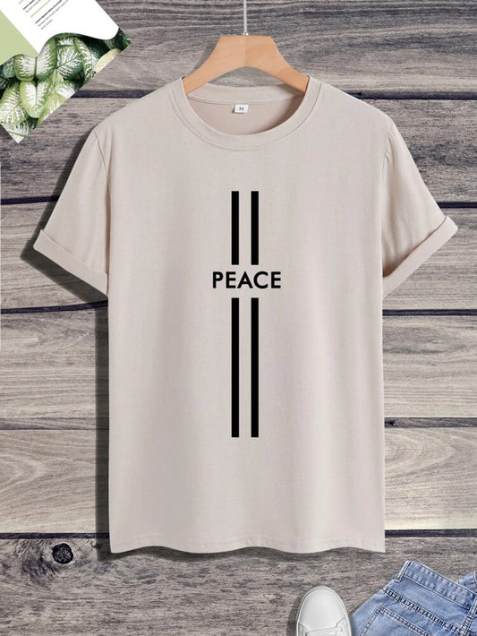 Fifth Avenue Peace Printed MIFT204 T-Shirt - Cream