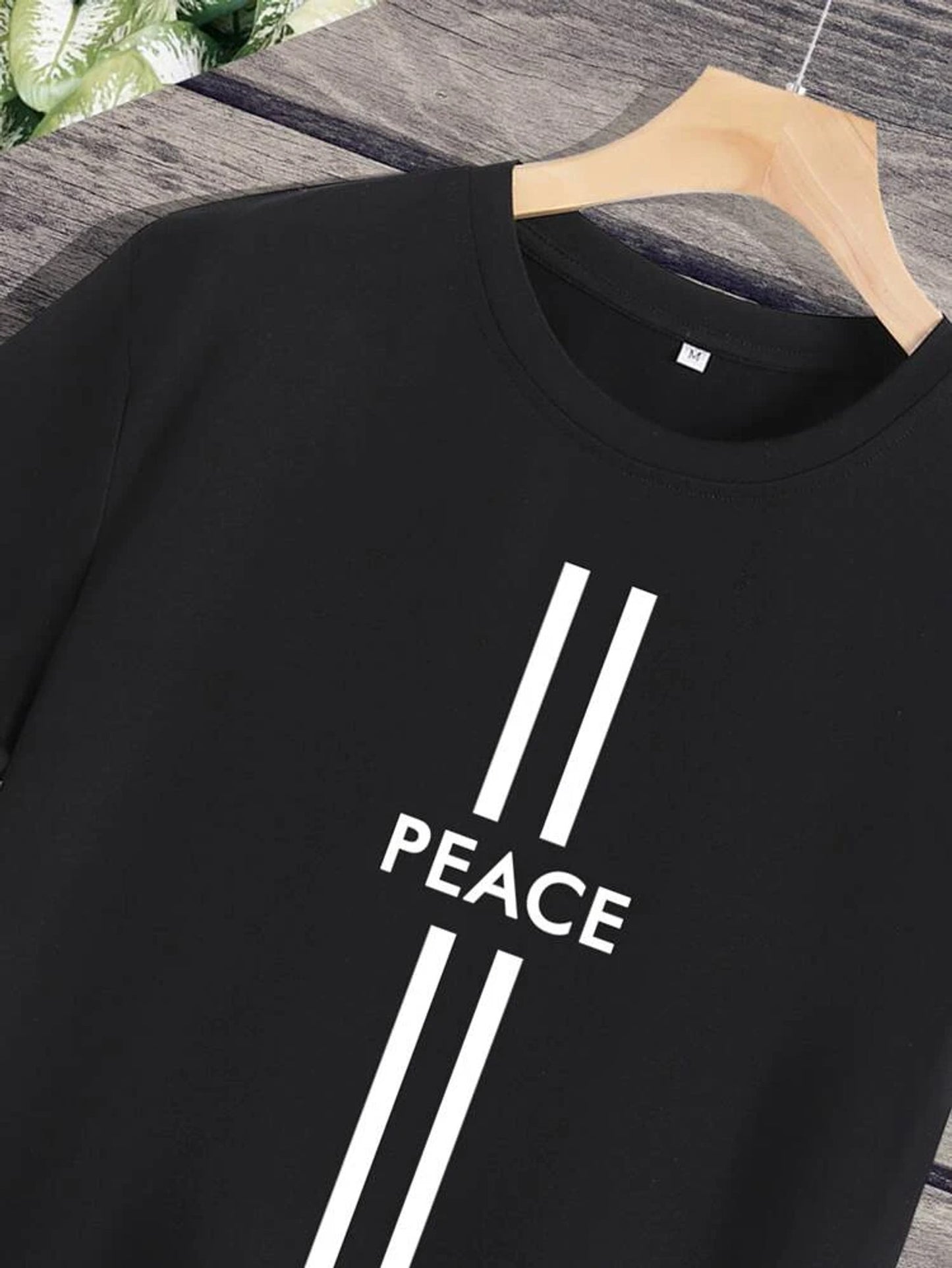 Fifth Avenue Peace Printed MIFT204 T-Shirt - Black