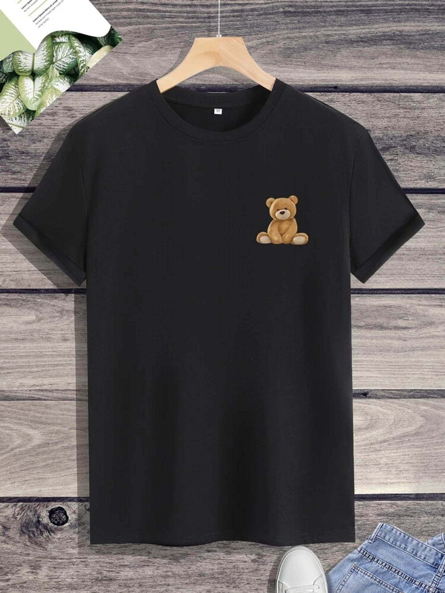 Fifth Avenue Bear Pocket Printed MIFT25 T-Shirt - Black