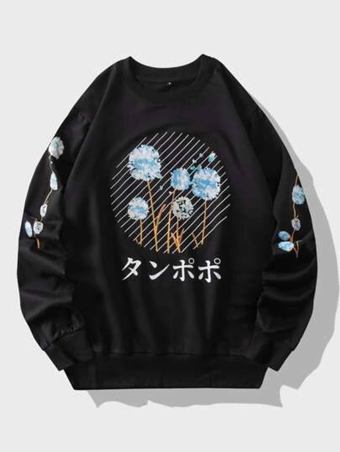 Fifth Avenue DIFT339 Japanese Florals Printed Sweatshirt - Black