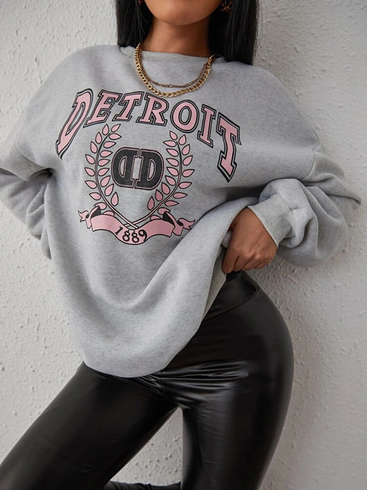 Fifth Avenue DIFT708 Detroit Printed Sweatshirt - Grey