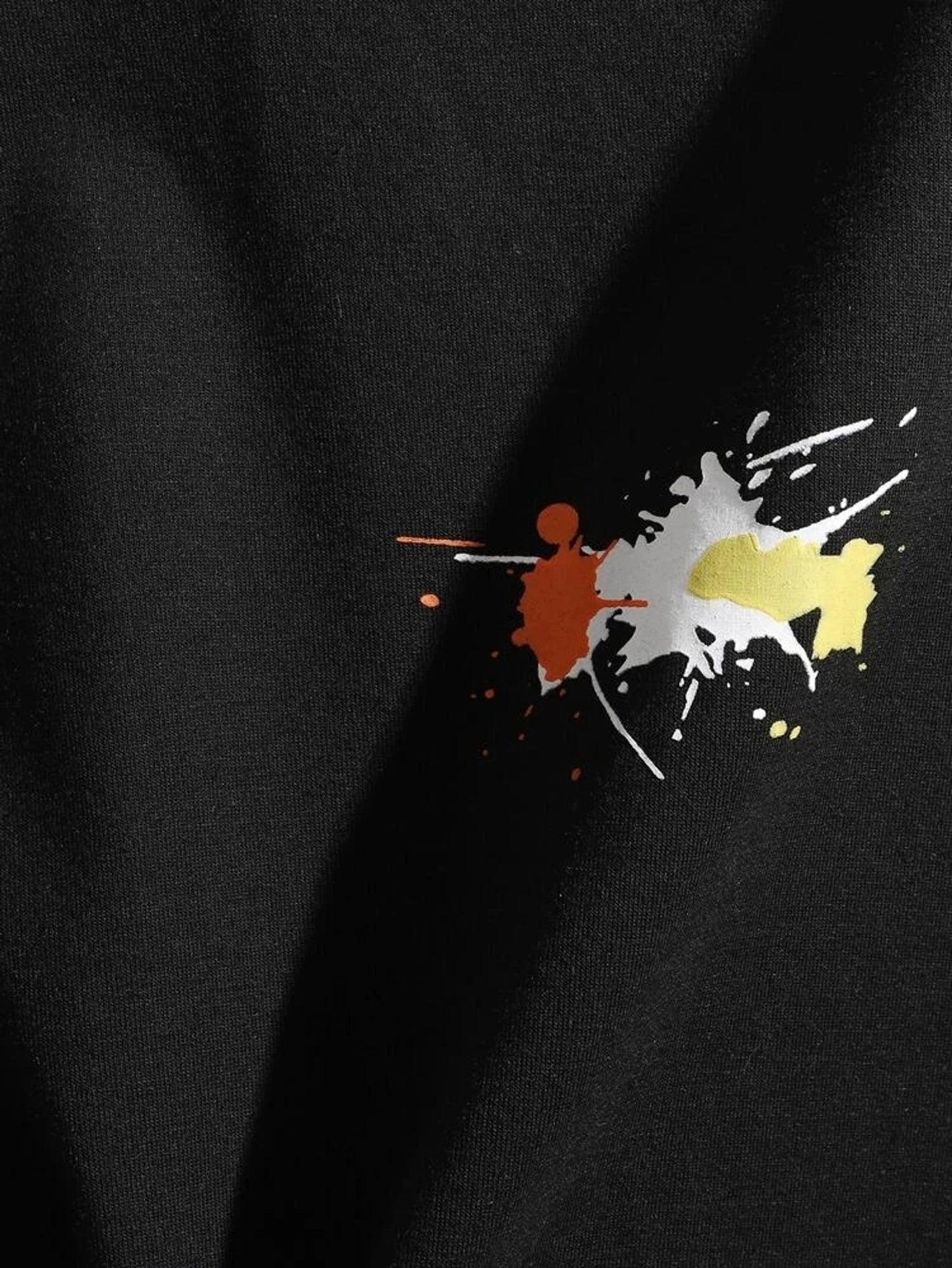 Fifth Avenue Front Back Paint Printed MIFT129 T-Shirt - Black