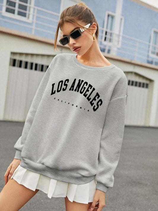 Fifth Avenue DIFT374 Los Angeles Printed Sweatshirt - Grey