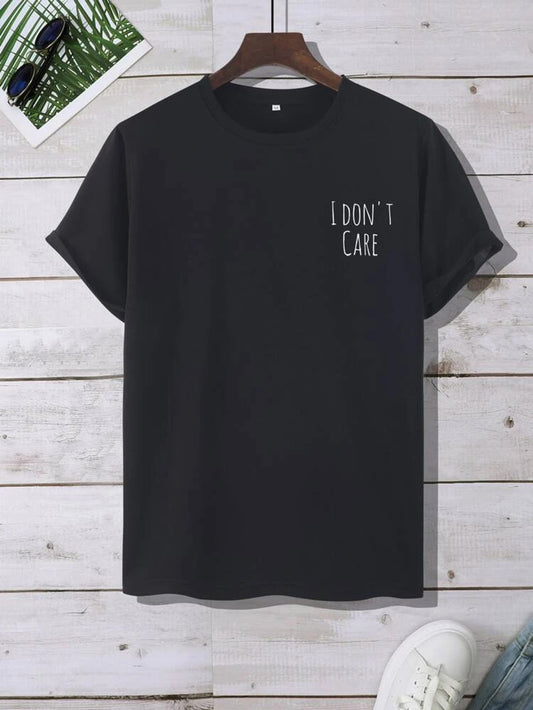 Fifth Avenue I Don't Care Pocket Printed MIFT80 T-Shirt - Black