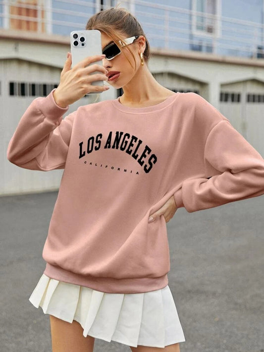 Fifth Avenue DIFT374 Los Angeles Printed Sweatshirt - Pink