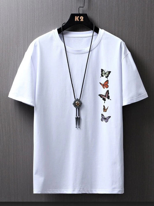Fifth Avenue Butterfly Printed MIFT109 T-Shirt - White