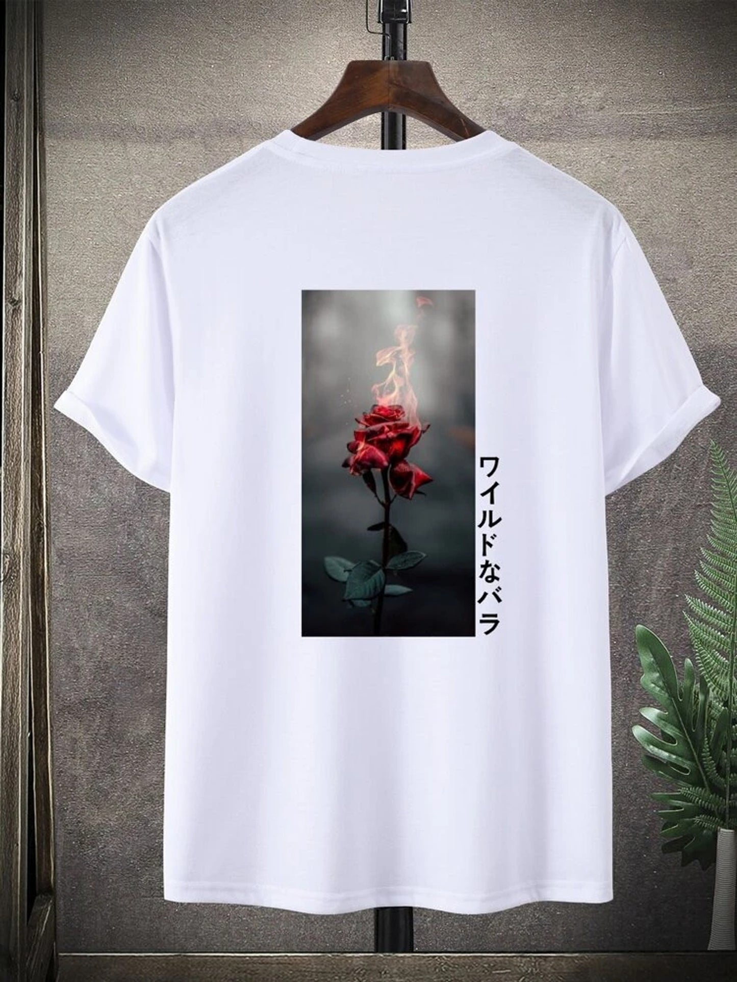 Fifth Avenue Back Floral Text Printed MIFT167 T-Shirt - White