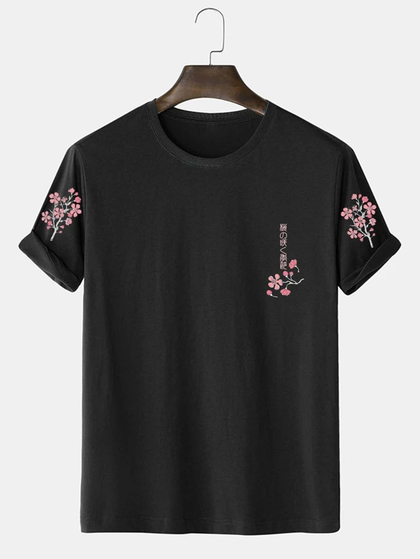 Fifth Avenue Text Floral Printed MIFT399 T-Shirt - Black