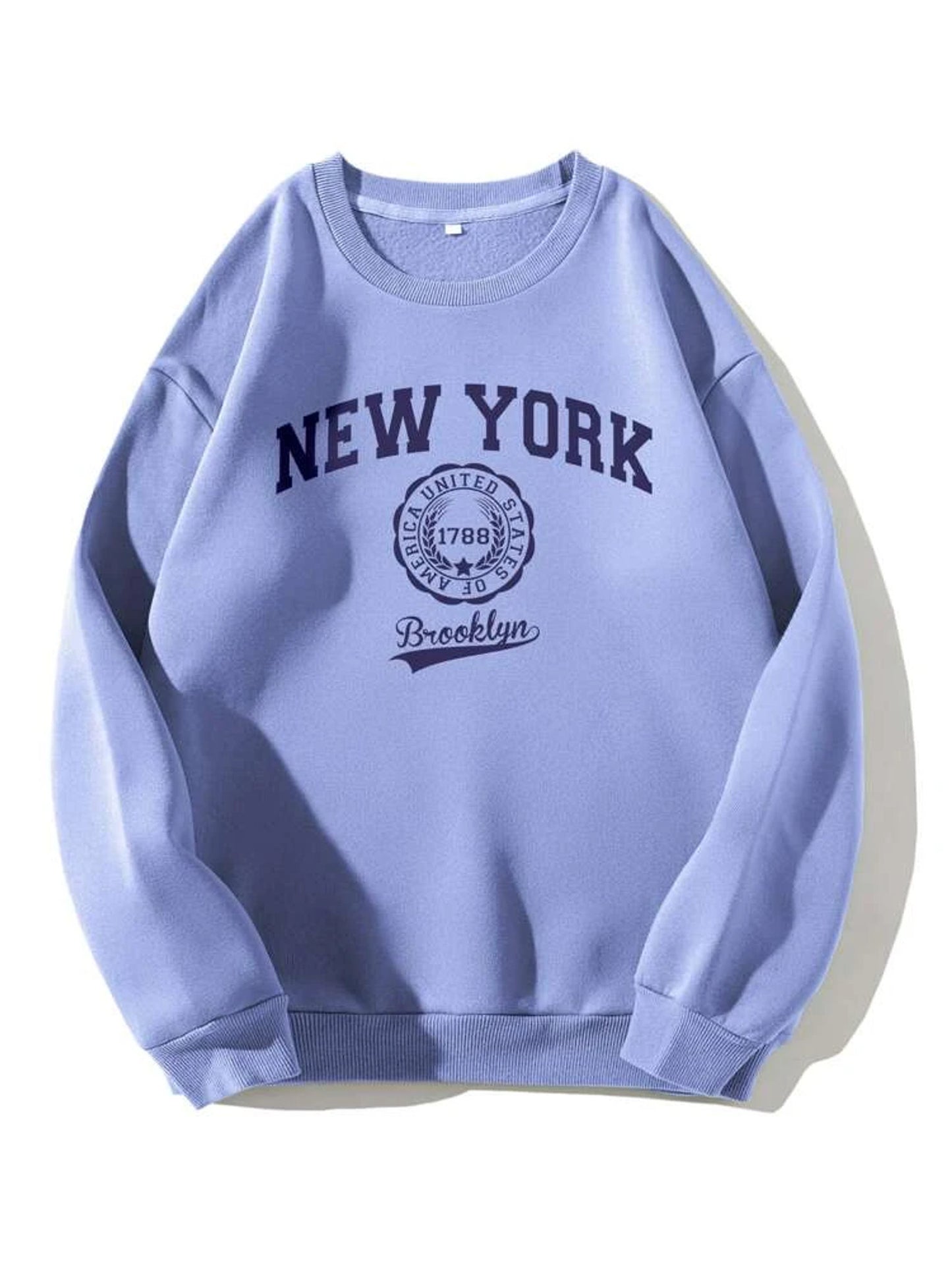 Fifth Avenue DIFT402 New York Printed Sweatshirt - Light Blue
