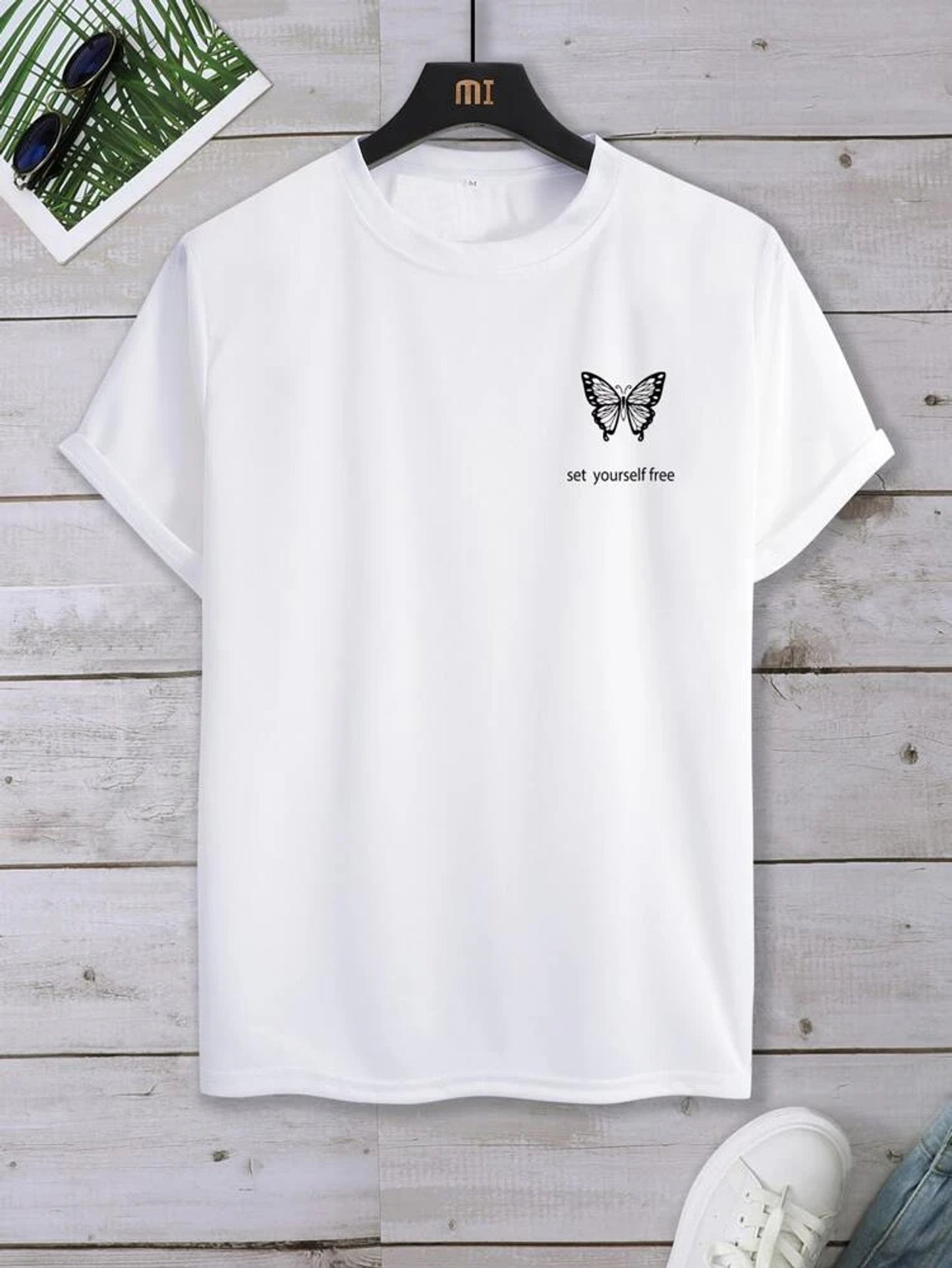 Fifth Avenue Butterfly Text Printed MIFT145 T-Shirt - White