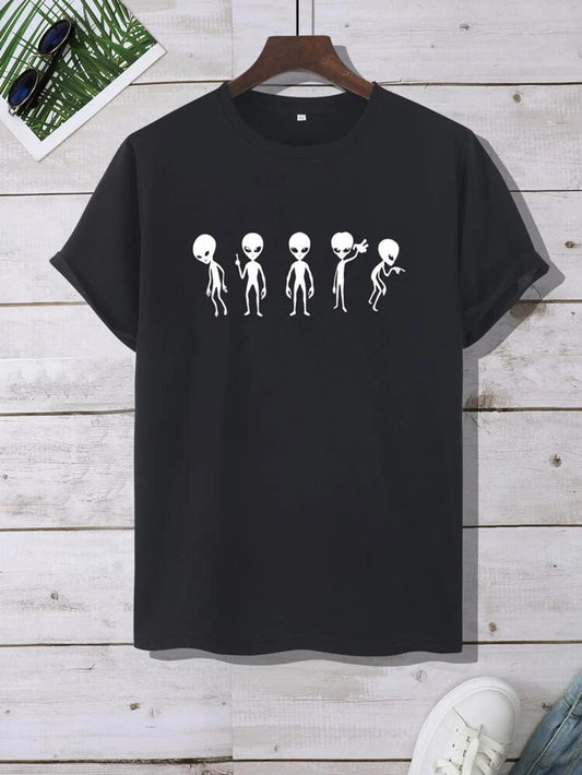 Fifth Avenue Alien Printed MIFT27 T-Shirt - Black