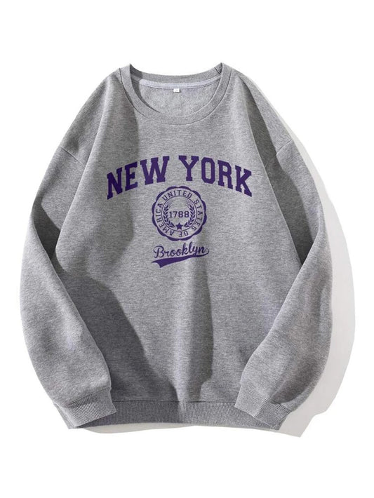 Fifth Avenue DIFT402 New York Printed Sweatshirt - Grey