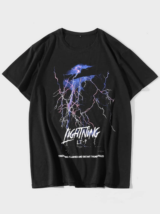 Fifth Avenue Lightning Printed MIFT14 T-Shirt - Black