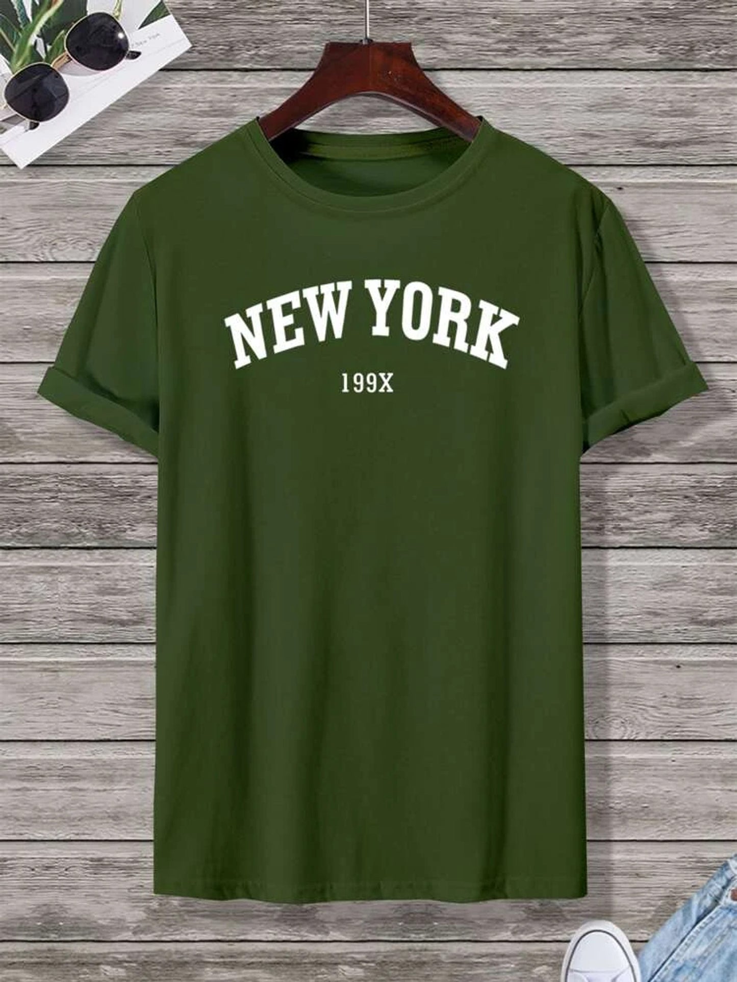 Fifth Avenue New York Printed MIFT199 T-Shirt - Army Green