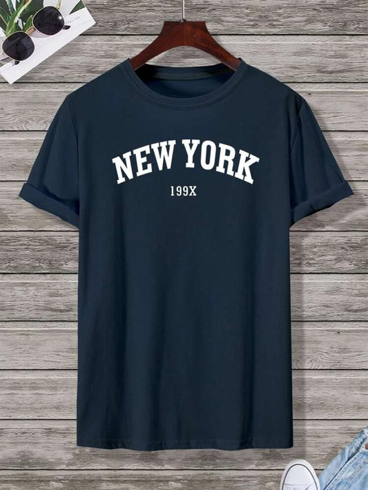 Fifth Avenue New York Printed MIFT199 T-Shirt - Navy Blue