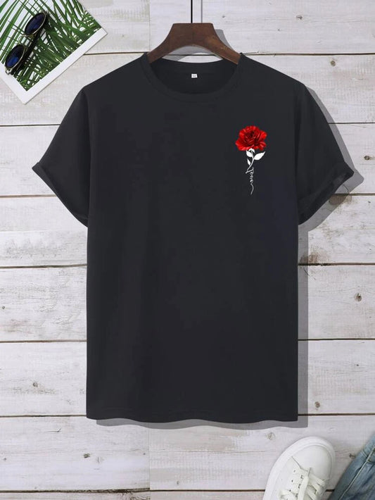 Fifth Avenue Rose Pocket Printed MIFT3 T-Shirt - Black