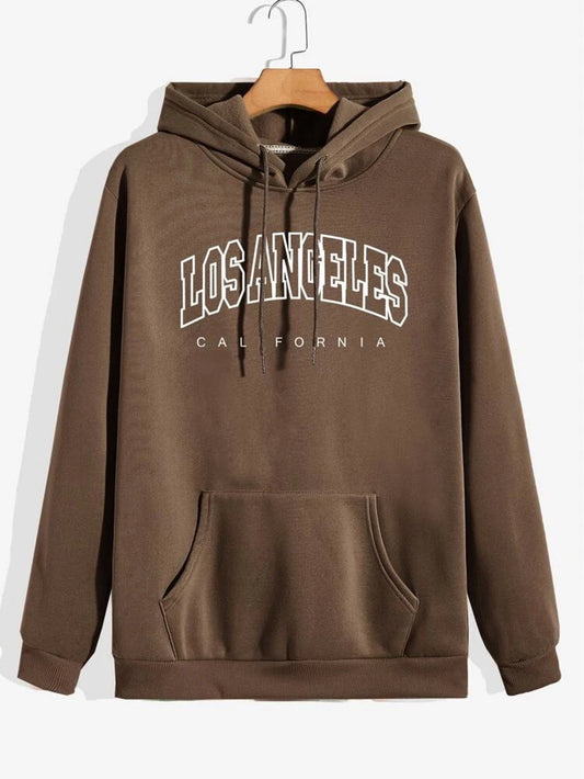 Fifth Avenue Printed Kangaroo Hoodie MIFT267 - Brown